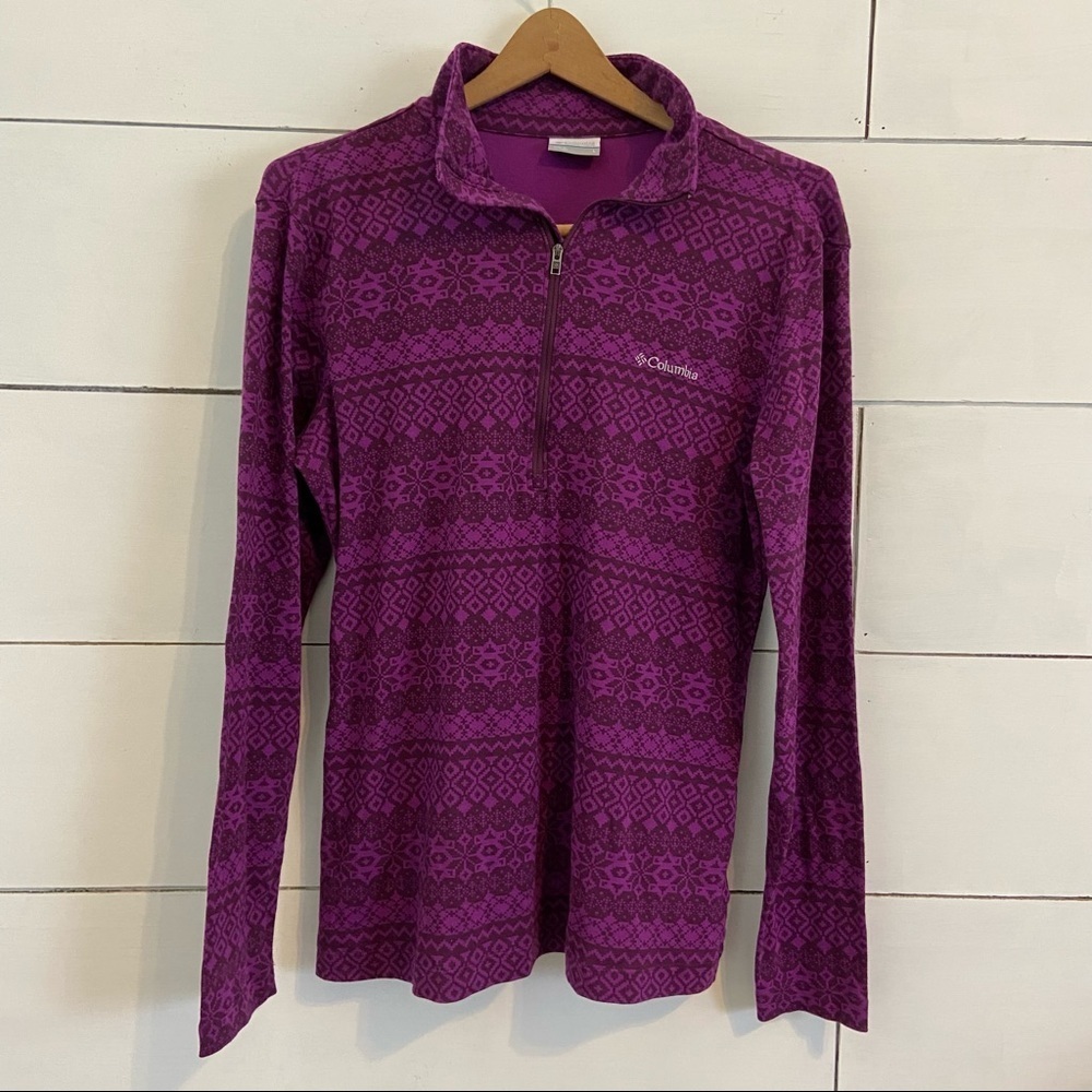 Columbia Purple Quilted Pattern Lightweight Jacket. Size Large